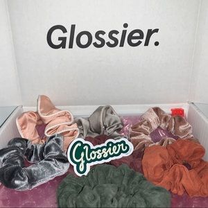 Urban Outfitters Scrunchies (7) & Glossier Sticker